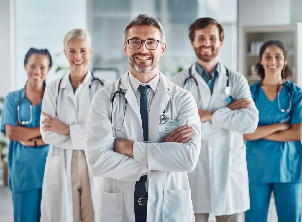 leadership teamwork and portrait doctors and nurs utc